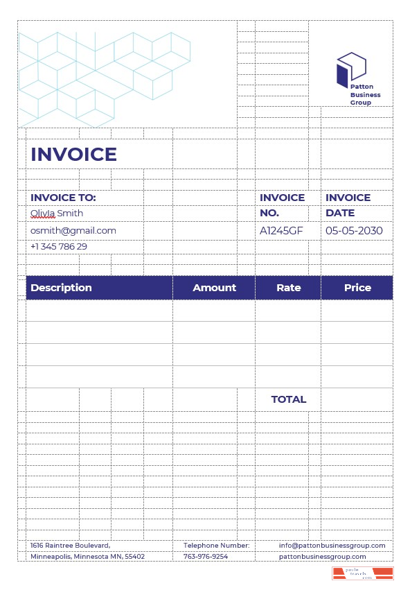 Business Advisor Invoice Template PSD template